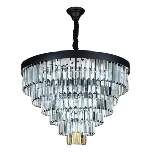 لوستر آب طلا تمام کریستال مشکی